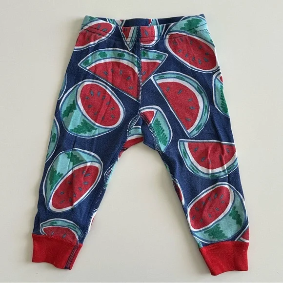 Hanna Andersson long john pajamas pjs. Size 80 cm 18-24 month mos. Watermelon - Picture 4 of 7